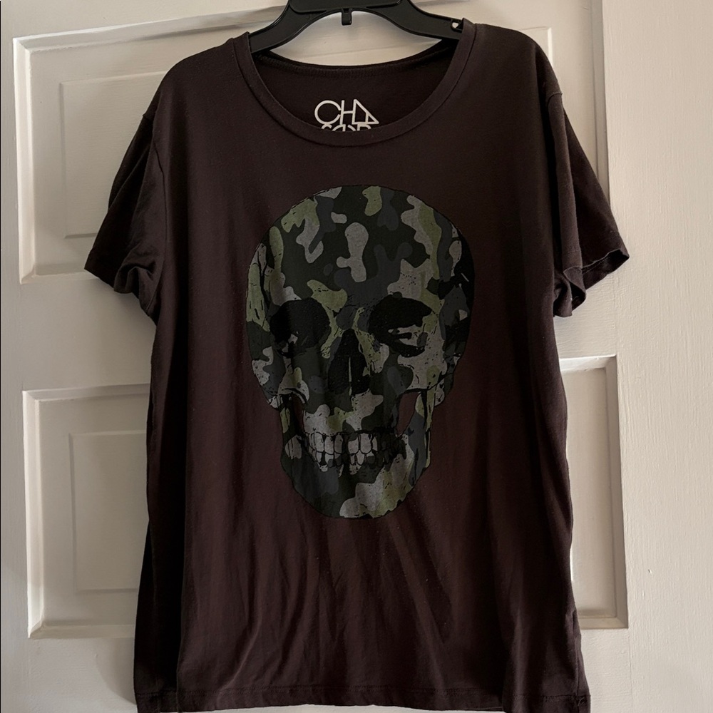 Chaser charcoal Camo Skull Graphic T-Shirt